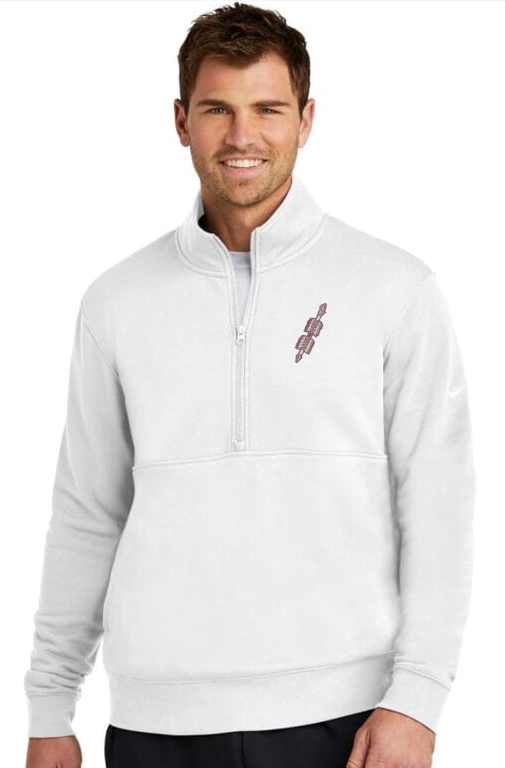 Spear Gear - White Nike Club Fleece 1/2 Zip