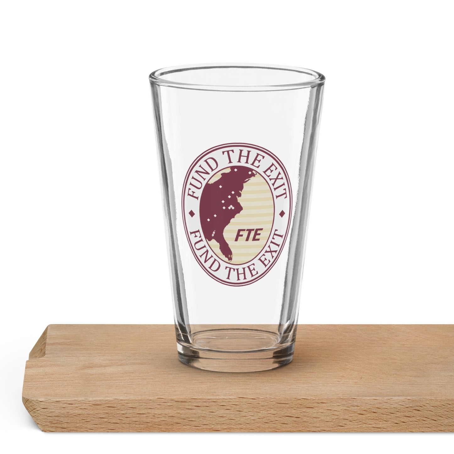 Fund The Exit Pint Glass